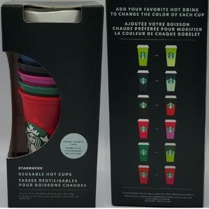 NWB Starbucks 2021 Limited Color Changing Reusable Hot/Cold Cups with Lids